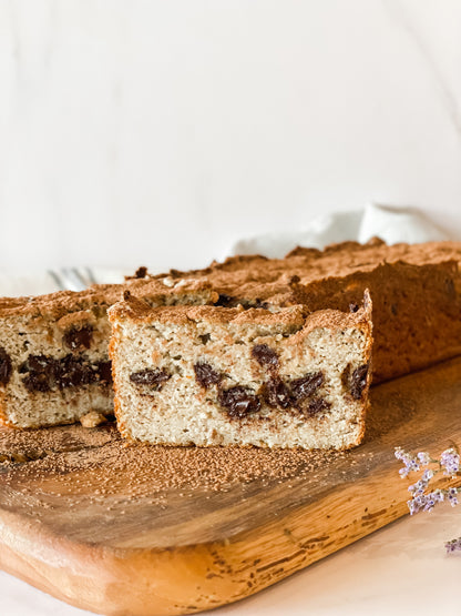 Panqué de plátano sin gluten con chispas de chocolate