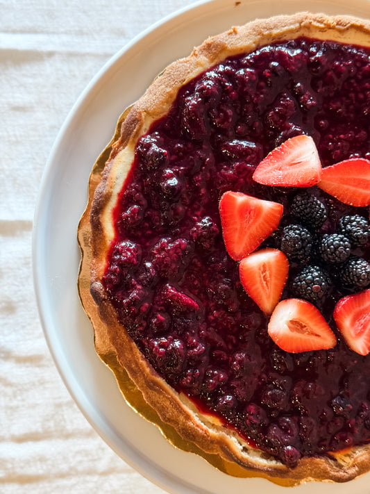 Tarta de Queso con Mermelada de Frutos Rojos