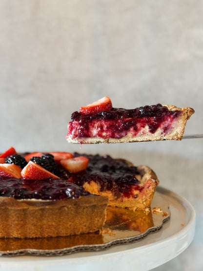 Tarta de Queso con Mermelada de Frutos Rojos